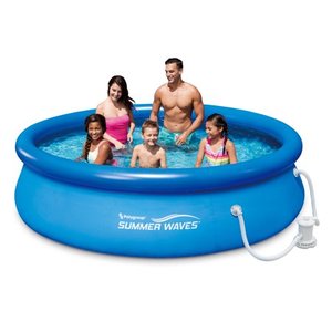 lot 76207 image: Summer Waves 10ft Quick Set Ring Pool with 600 GPH Filter Pump