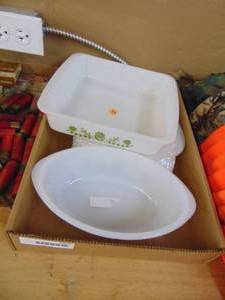 lot 1222 image: 3 Glasbake Casserole Dishes
