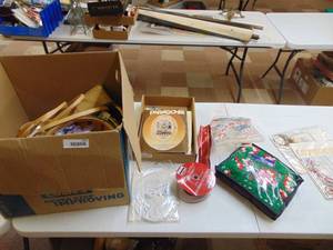 lot 1234 image: large Box of Knitting - Cross Stitch ItemsSupplies