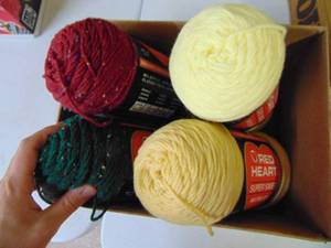 lot 1253 image: 4 Skeins Red Heart - yarn