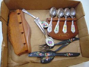 lot 1292 image: Spoon Collection with Holders