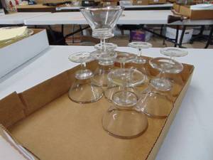 lot 1331 image: 8 Pieces of silver rimmed stemware