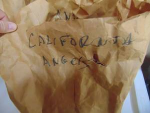lot 1347 image: California Angels - Large paper Grocery Sack of Baseball Cards - 80s - 90s