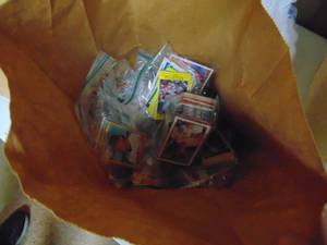 lot 1348 image: Red Sox - Large paper Grocery Sack of Baseball Cards - 80s - 90s