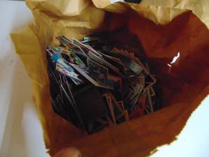 lot 1351 image: Baltimore Orioles Large paper Grocery Sack of Baseball Cards - 80s - 90s