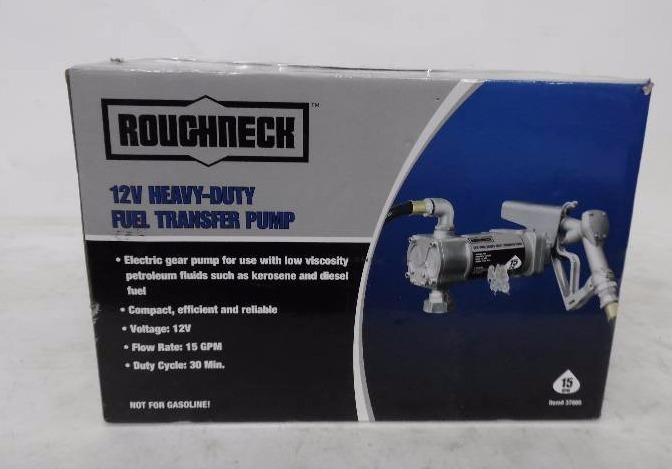 lot 2038 image: NEWRoughNeck 12V Heavy-Duty Fuel Transfer Pump