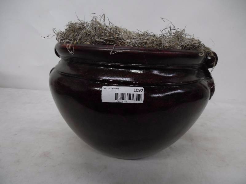 lot 26 image: Dark Maroon Colored Pot