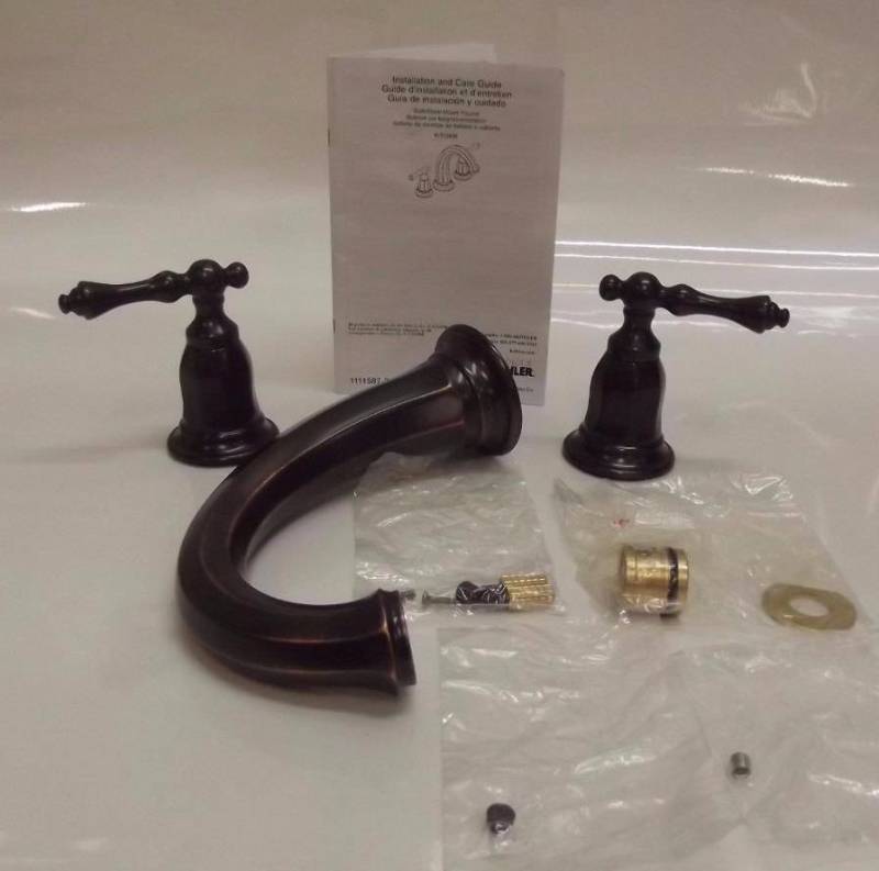 lot 84 image: NEWKohler T13494-4-28Z Deck Mount-Mount Bath Faucet Trim in Oil-Rubbed Bronze