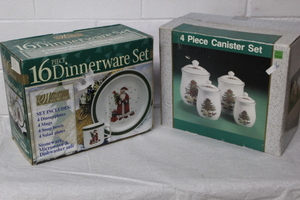 lot 9534 image: Christmas Dinnerware and Canister Set