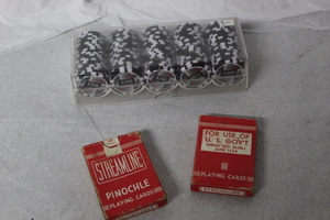 lot 9541 image: Poker Chips and Playing Cards