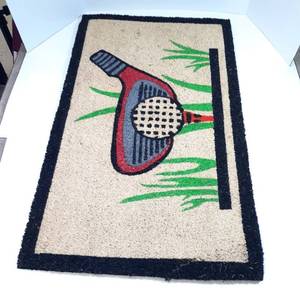 lot 112 image: Decor Golf Vinyl Backed Coir Doormat, 30 by 18 by 12