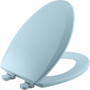 lot 113 image: Bemis 1500EC464 Molded Wood Elongated Toilet Seat With Easy Clean and Change Hinge Dresden Blue