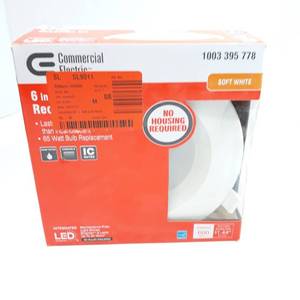 lot 123 image: Commercial Electric 6 In Recessed Led Light White Kit G1tp120rt6t30 ... A4
