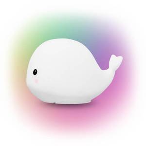 lot 130 image: Globe Electric Wally Whale White Multicolor Changing Integrated LED Rechargeable Silicone Night Light