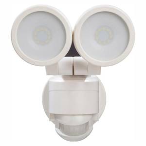 lot 142 image: Defiant 180° White Motion Activated Outdoor Integrated LED Twin Head Flood Light