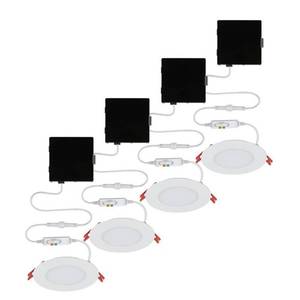 lot 163 image: 4 in. Selectable New Construction and Remodel Canless Recessed Integrated LED Kit for Shallow Ceiling (4-Pack)
