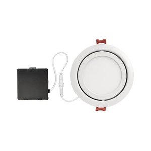 lot 180 image: 91222 LED Integrated Ultra Slim Recessed Lighting Kit, Adjustable Gimbal, White, 4-In. - Quantity 1