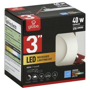 lot 196 image: 91205 LED Integrated Ultra Slim Recessed Lighting Kit, White Finish, 3-In. - Quantity 1