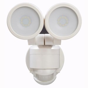 lot 224 image: Defiant 180° White Motion Activated Outdoor Integrated LED Twin Head Flood Light