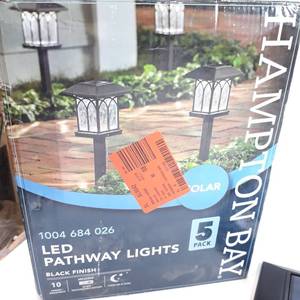 lot 257 image: Hampton Bay Solar Black LED 10 Lumens Path Light (5-Pack)