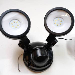lot 269 image: 180° Black Motion Activated Outdoor Integrated LED Twin Head Flood Light