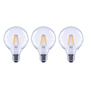 lot 271 image: EcoSmart 40-Watt Equivalent G25 Globe Dimmable Energy Star Clear Glass Filament Vintage Style LED Light Bulb Soft White (3-Pack)