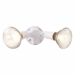 lot 255 image: Cooper Lighting PWT250PCW 300-Watt Plastic Twin-Head PAR Dusk-to-Dawn Floodlight, White
