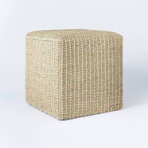 lot 1 image: Lynwood Square Woven Cube Natural - Threshold designed with Studio McGee