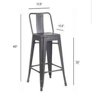 lot 19 image: Industrial Metal Bucket Back Barstool