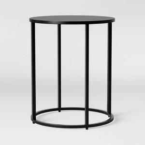 lot 40 image: Glasgow Round Metal End Table Black - Project 62