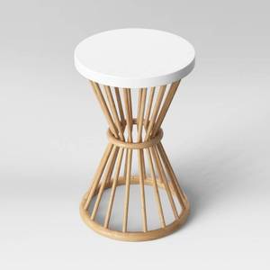 lot 54 image: Aloysia Rattan End Table White - Opalhouse