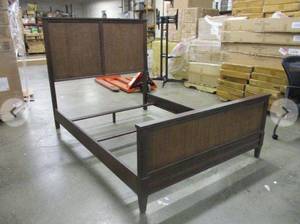 lot 62 image: threshold Charlton wicker full bed headboard and footboard woven wicker Wood Construction