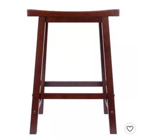 lot 68 image: Saddle Seat 24 Counter Stool HardwoodWalnut - Winsome