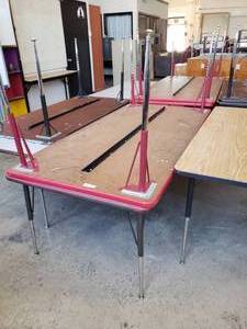 lot 3014 image: Pair of Red and Grey Tables