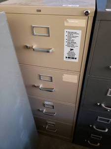 lot 3043 image: Tan File Cabinet