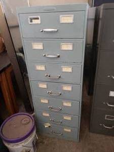 lot 3045 image: Grey File Cabinet