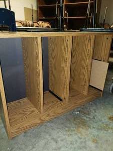 lot 3102 image: Wooden Shelf with Drop Leaf Desk