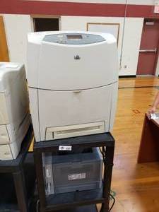 lot 3149 image: 2 Printers on Black Rolling Cart