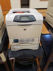 lot 3151 image: HP Laserjet 4250tn on Black Rolling Cart