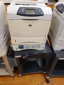 lot 3154 image: HP Laserjet 4250tn on Black Rolling Cart
