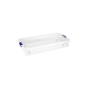 lot 1789 image: Homz 60 Qt. Latching Plastic Storage Container, ClearBlue