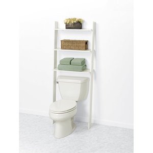 lot 1810 image: Zenna Home 9431W, Wood Ladder Bathroom Spacesaver, White