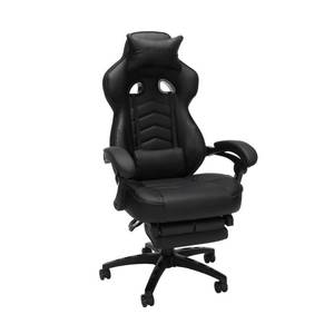 lot 1815 image: RESPAWN 110 Racing Style Gaming Chair, Reclining Ergonomic Leather Chair with Footrest, in Black (RSP-110-BLK)