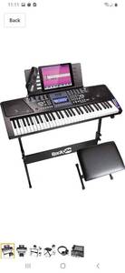 lot 1834 image: Rockjam 561 Electronic 61 Key Digital Piano Keyboard Superkit With Stand