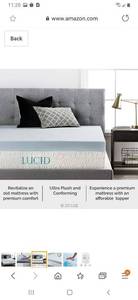 lot 1835 image: lucid gel memory foam 4inch Mattress topper unknown size