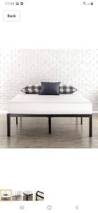 lot 1839 image: Zinus Van 16 Inch Metal Platform Bed Frame With Steel Slat Support