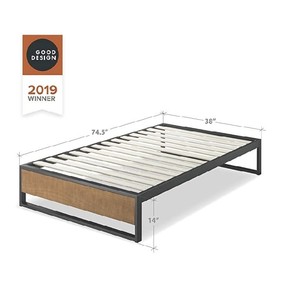 lot 1854 image: Zinus Suzanne 14 Inch Platform Bed Without Headboard, Twin