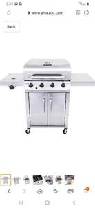 lot 1862 image: Cooking Performance Stainless Steel 4-burner Cabinet Style Liquid Propane Grill.