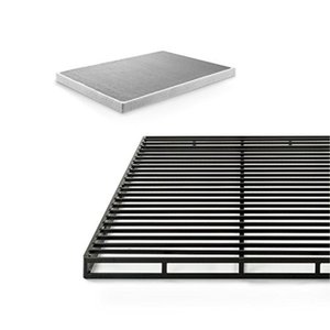 lot 1864 image: Zinus 4 Inch Low Profile Quick Lock Smart Box SpringMattress FoundationStrong Steel StructureEasy Assembly, Queen