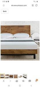 lot 1865 image: Zinus Tricia Platform Bed  Mattress Foundation  Box Spring Replacement  Brown, King